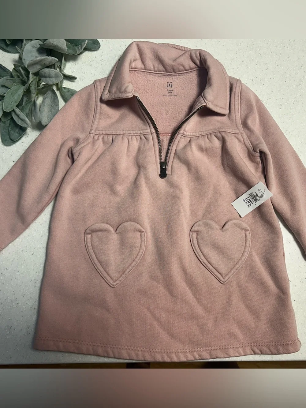 NWT Baby Gap Sweater Dress with Heart Pockets
